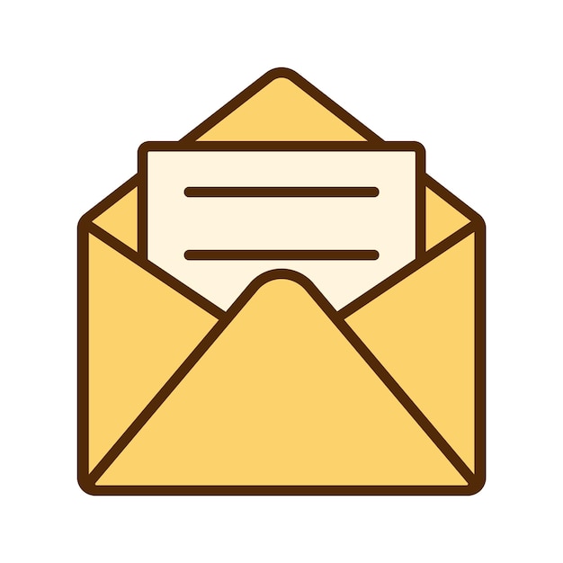 Icono de correo electrónico retro Vector Icono con sobre abierto en diseño plano Carta
