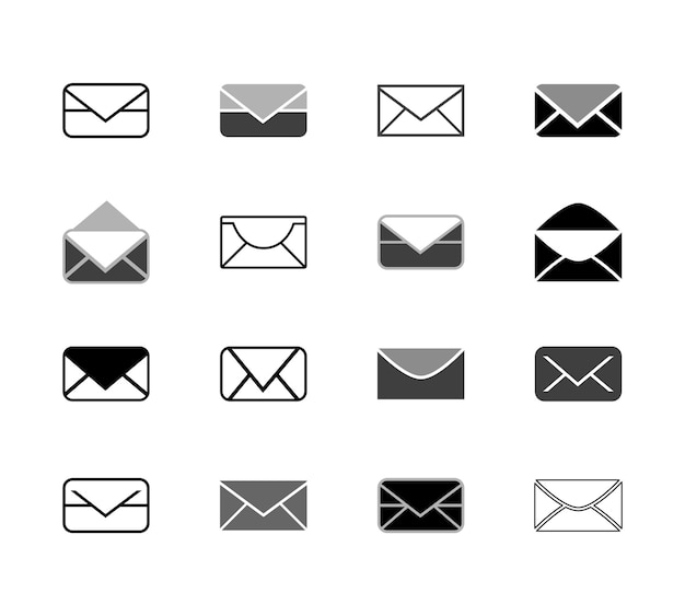 Ícono de correo Estilo de diseño plano Símbolo de mensaje SMS directo