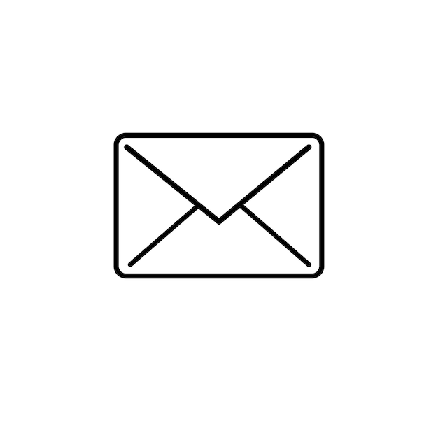 Vector icono de correo icono de correo aislado sobre fondo blanco dibujo por ilustración