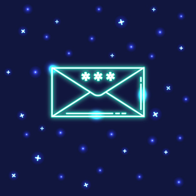 Icono de correo navideño de neón