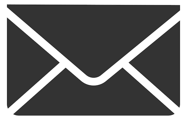 Icono de correo negro Símbolo de carta Signo de sobre