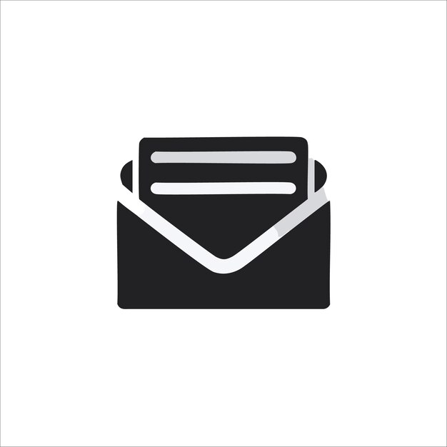 el icono del correo negro