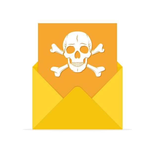 Icono de correo no deseado en la ilustración de diseño plano