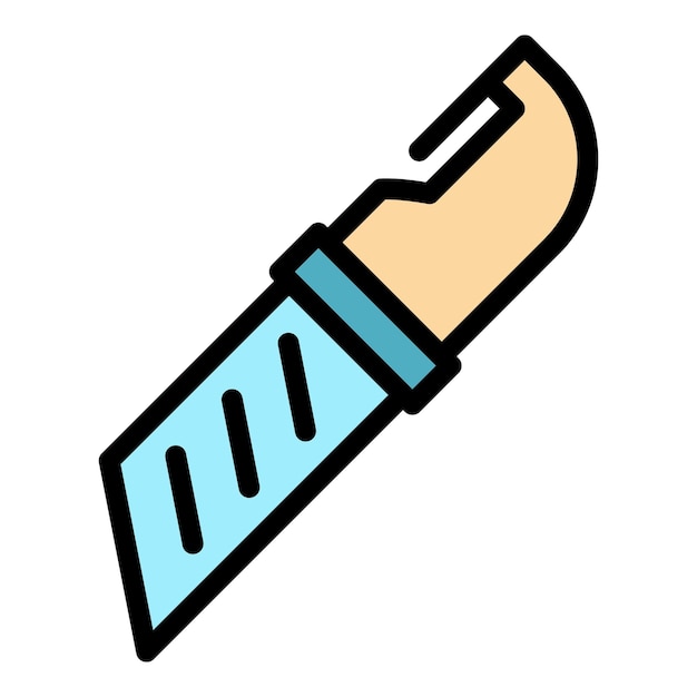 Icono de cortador de oficina Contorno del icono vectorial del cortador de oficinas Color plano aislado