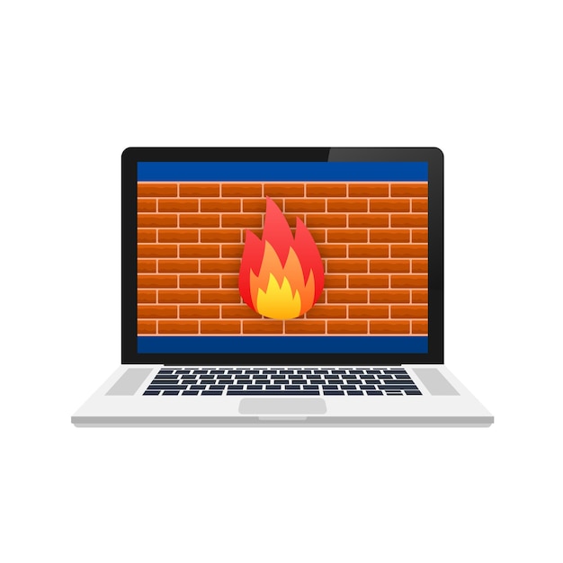 Icono de cortafuegos Seguridad en Internet Ilustración de stock vectorial