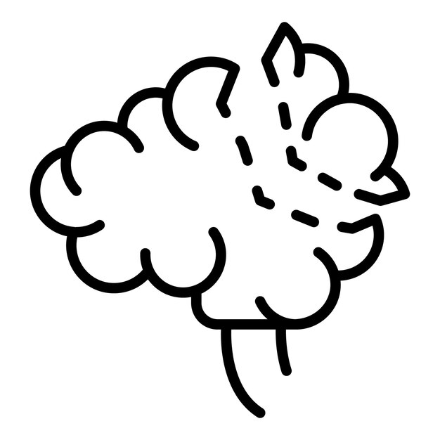 Icono de corte cerebral Icono de vector de corte cerebral de esquema para diseño web aislado sobre fondo blanco