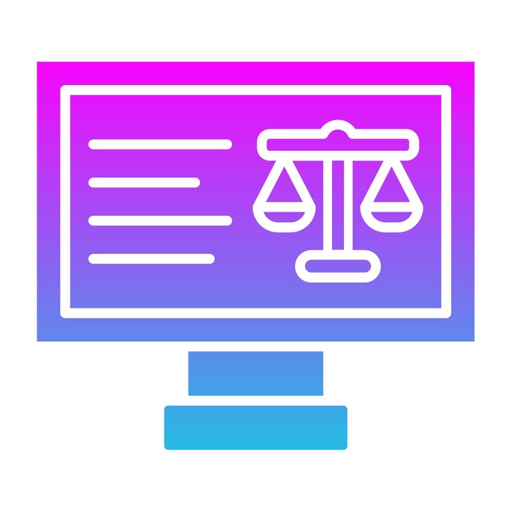 Vector icono de la corte en línea
