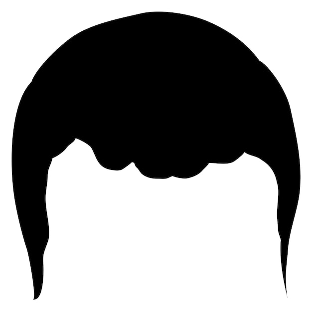 Vector icono de corte de pelo negro plantilla de peinado de cabeza masculina