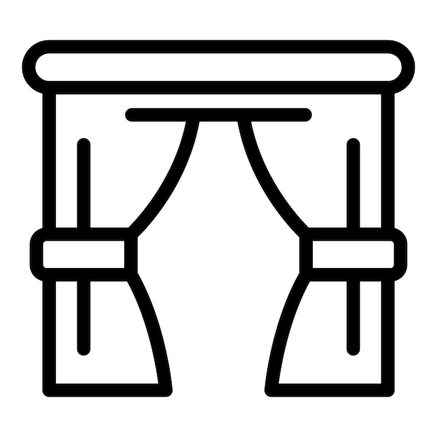 Icono de cortina de cocina Icono de vector de cortina de cocina de esquema para diseño web aislado sobre fondo blanco