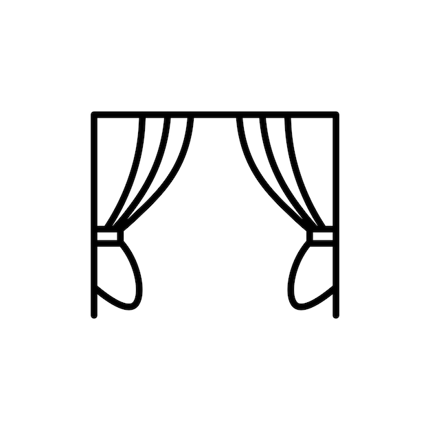 Icono de cortina conjunto teatro espectáculo cortinas símbolo vectorial actuación dramática auditorio tela cortina pictograma