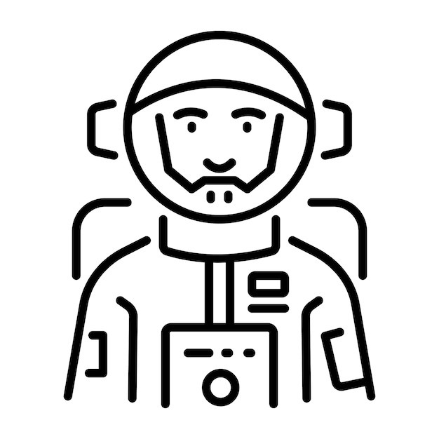 Icono de cosmonauta en estilo lineal