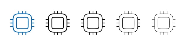 Icono de CPU Logotipo vectorial de esquema para la aplicación web