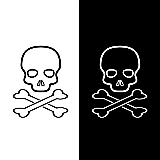 Vector icono del cráneo pirata modelo de diseño de logotipo vectorial de estilo plano