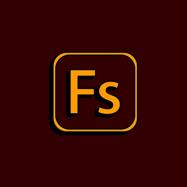 Vector el icono del creador de personajes 3d adobe fuse 3d square fs con fondo marrón café