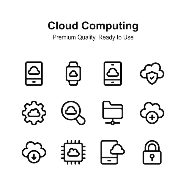 Icono creativamente elaborado de computación en la nube aislado sobre un fondo blanco