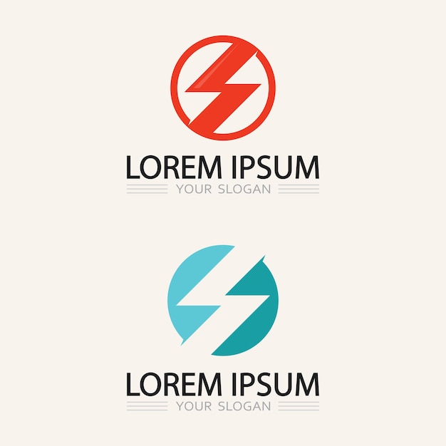 Icono creativo de energía flash con vector de chispa y perno para la compañía de energía eléctrica y servicios públicos
