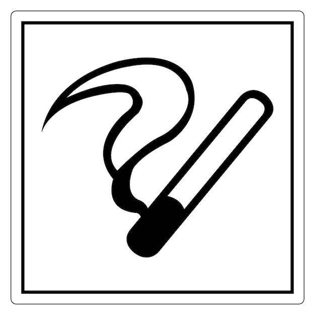 Icono creativo de un fósforo con remolino de humo