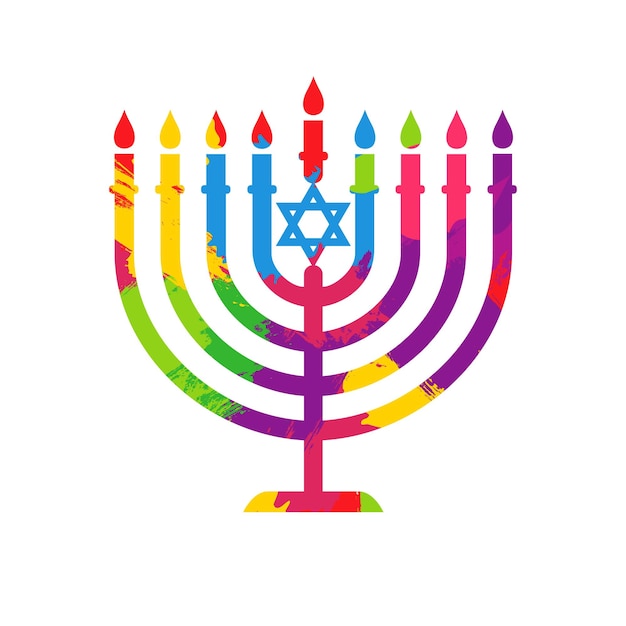 Icono creativo de la vela menorah feliz felicitaciones de hanukkah