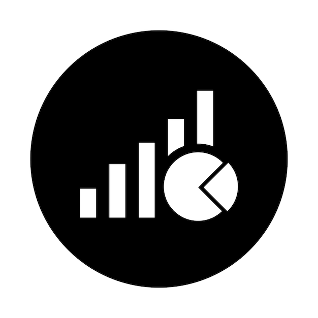 Ícono de crecimiento del análisis de mercado Gráficos vectoriales en negro