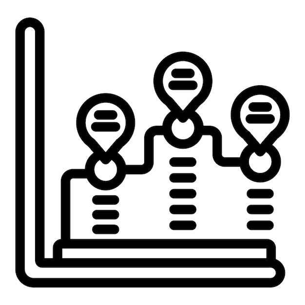 Icono de crecimiento económico vector de contorno Gráfico de población Cliente del equipo