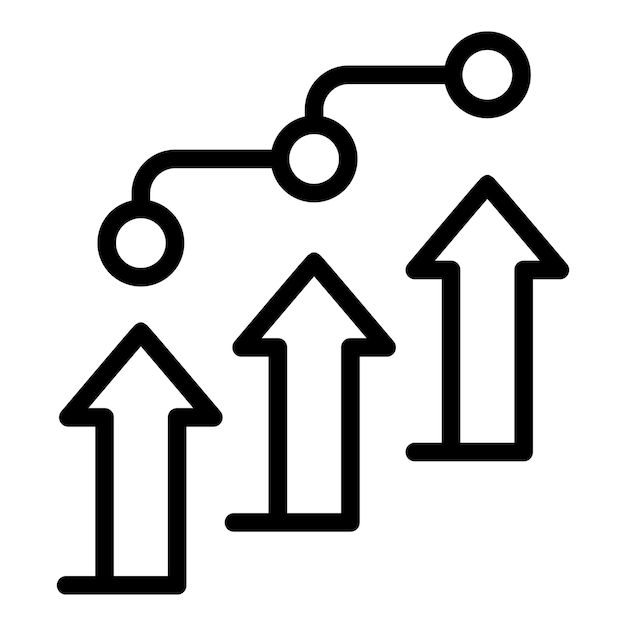 Icono de crecimiento profesional Contorno Icono de vector de crecimiento profesional para diseño web aislado sobre fondo blanco