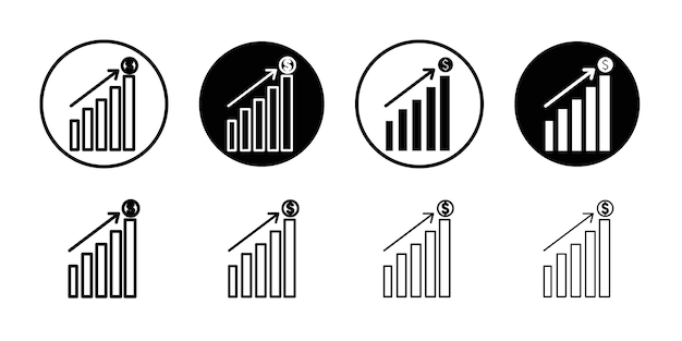 Icono de crecimiento de ventas diseño de conjunto plano y simple