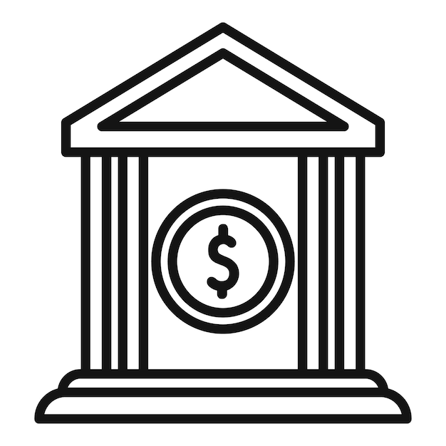 Icono de crédito bancario vector de contorno propiedad de la casa préstamo de venta