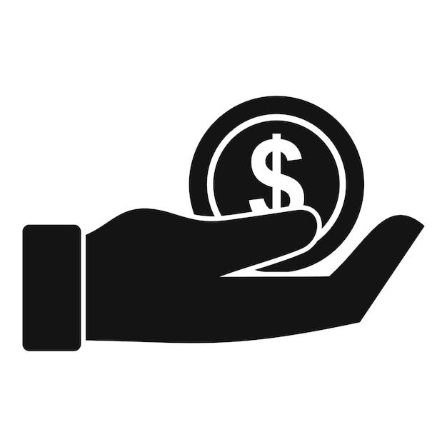 Icono de crédito de dinero de cuidado Ilustración simple del icono de vector de crédito de dinero de cuidado para diseño web aislado sobre fondo blanco
