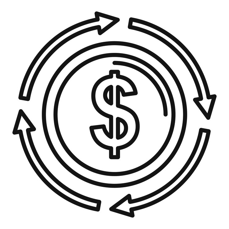 Vector icono de crédito en dólares contorno icono de vector de crédito en dólares para diseño web aislado sobre fondo blanco