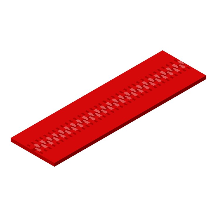 Vector icono de cremallera roja isométrica del icono de vector de cremallera roja para diseño web aislado sobre fondo blanco