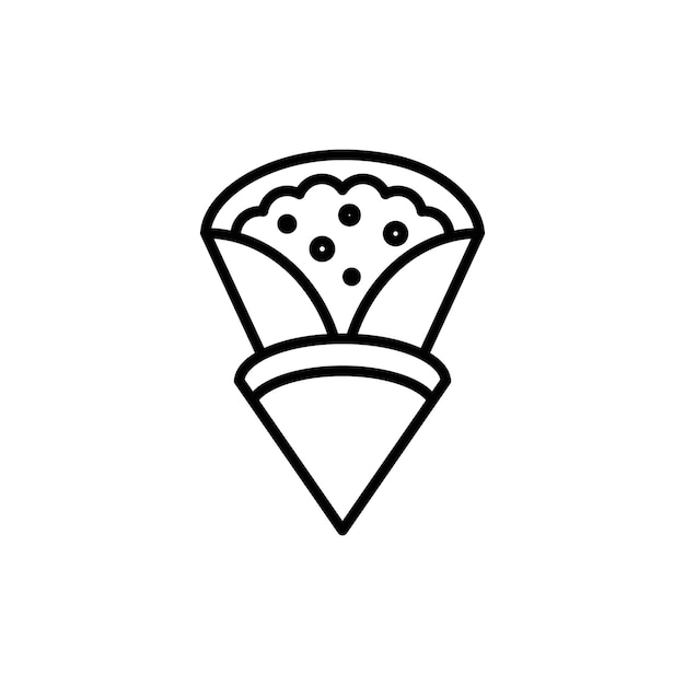 El icono del crepe francés es ideal para ilustraciones culinarias y de postres