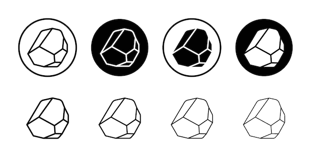 El icono de cristal de roca es el contorno del logotipo vectorial