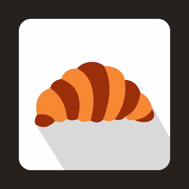 Vector icono de croissant en estilo plano sobre un fondo blanco