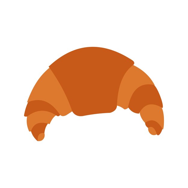 Icono de croissant fresco en estilo plano aislado sobre fondo blanco