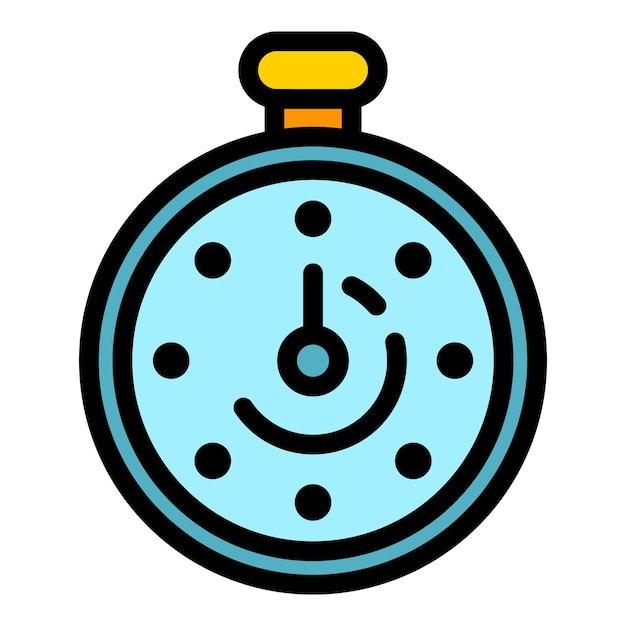 Icono de cronómetro Contorno cronómetro vector icono color plano aislado