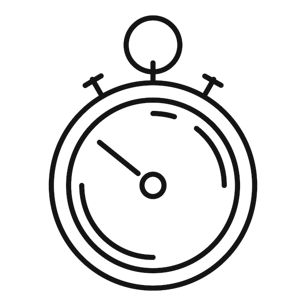 Icono de cronómetro deportivo Icono de vector de cronómetro deportivo de esquema para diseño web aislado sobre fondo blanco