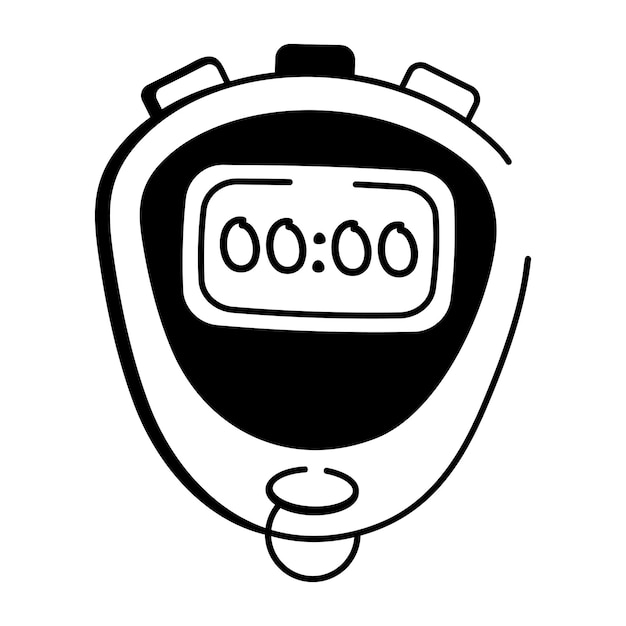 Icono del cronómetro en estilo doodle