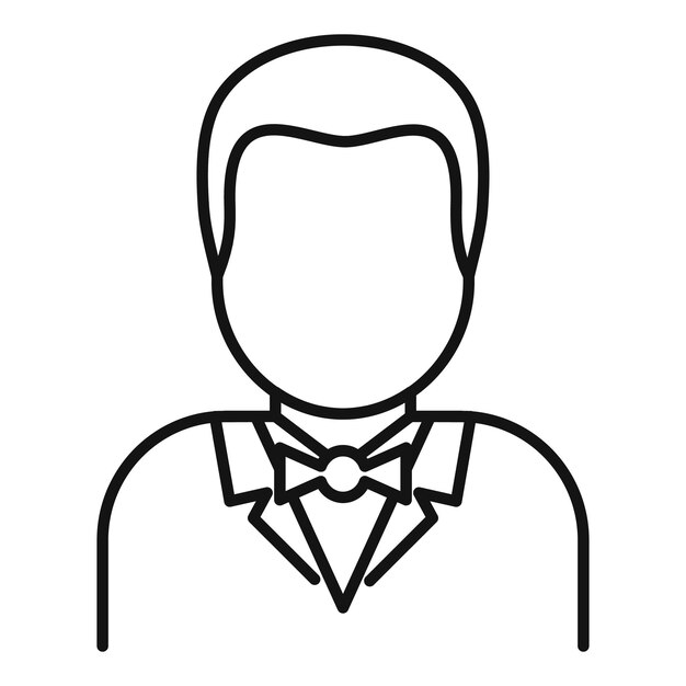 Icono de croupier Icono de vector de croupier de esquema para diseño web aislado sobre fondo blanco