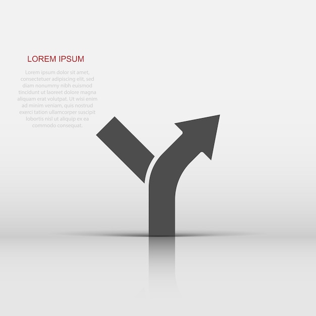 Icono de cruce en estilo plano Ilustración de vector de navegación de dirección de carretera sobre fondo blanco aislado Localizar concepto de negocio de posición de pin