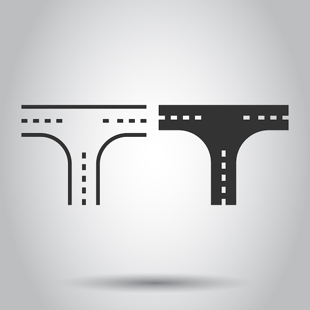 Icono de cruce en estilo plano Ilustración de vector de navegación de dirección de carretera sobre fondo blanco aislado Localizar concepto de negocio de posición de pin