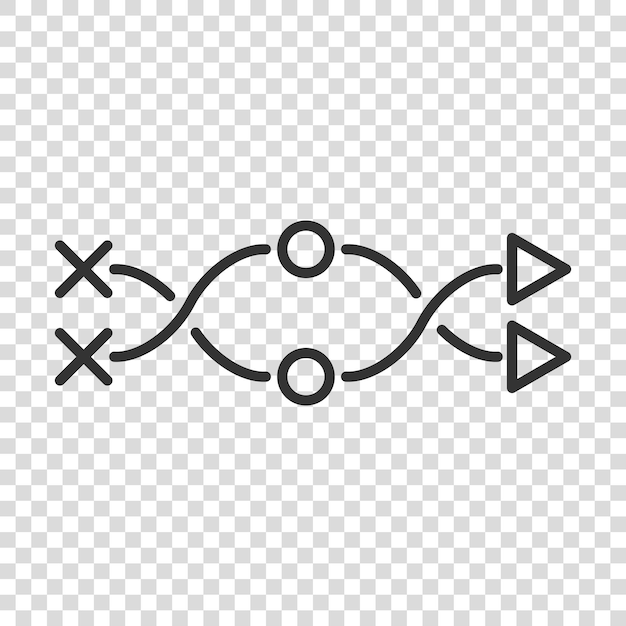 Icono de cruce en estilo plano Ilustración de vector de navegación de dirección de carretera sobre fondo blanco aislado Localizar concepto de negocio de posición de pin