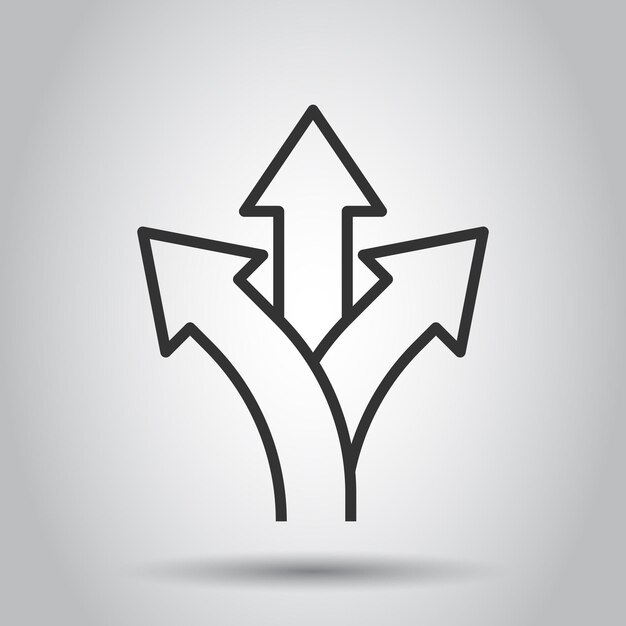 Icono de cruce en estilo plano Ilustración de vector de navegación de dirección de carretera sobre fondo blanco aislado Localizar concepto de negocio de posición de pin
