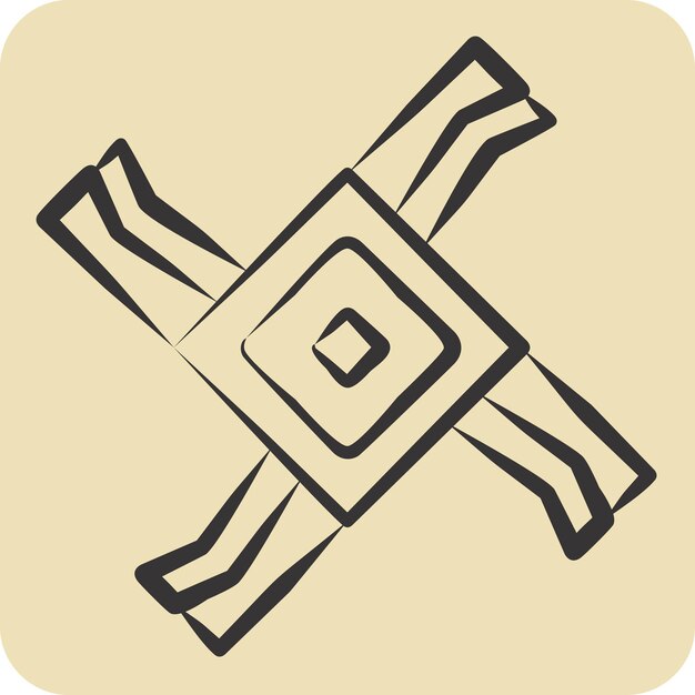 Icono Cruz de Brígida relacionada con el símbolo celta estilo dibujado a mano diseño simple editable