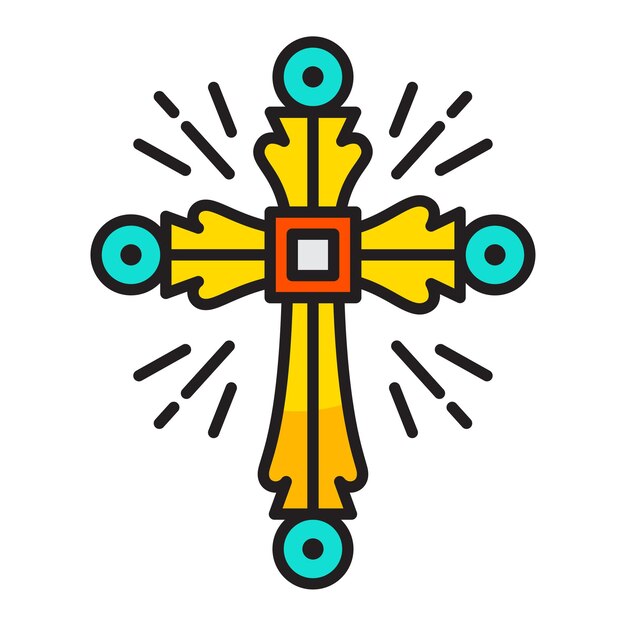 Vector icono de cruz con concepto día de la muerte diseño vectorial
