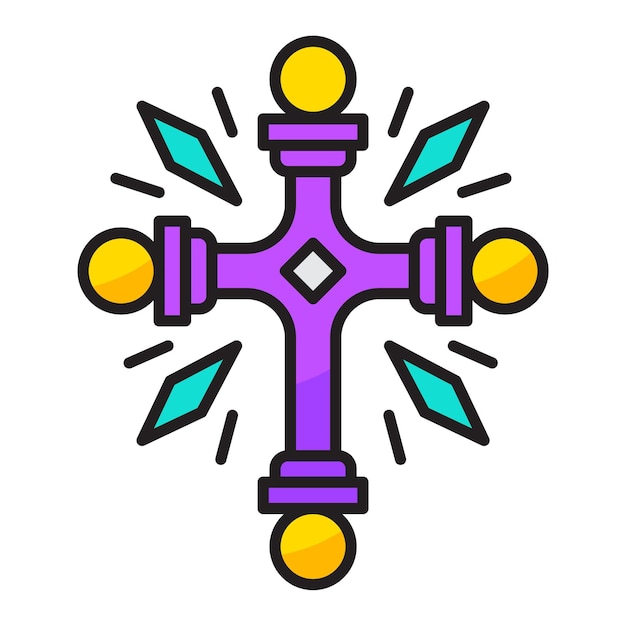 Icono de cruz con concepto día de la muerte diseño vectorial