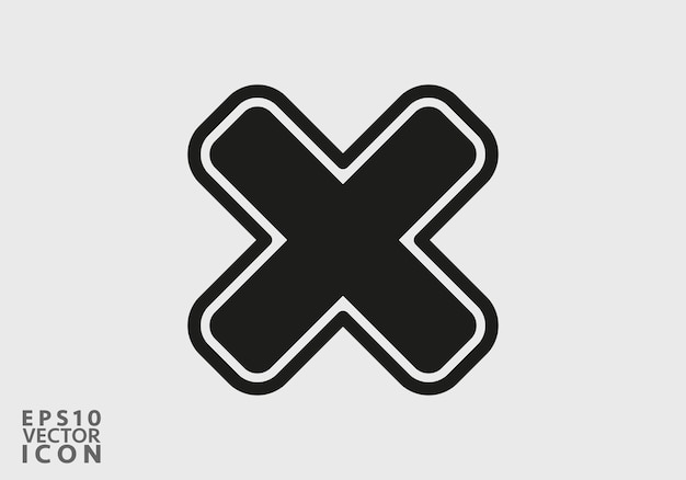 Icono de cruz Icono de cancelación Icono de cierre Icono de parada Prohibición Vector de señal y símbolo para el diseño