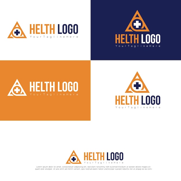 Icono de cruz médica dentro de una ilustración vectorial de plantilla de diseño de logotipo plano