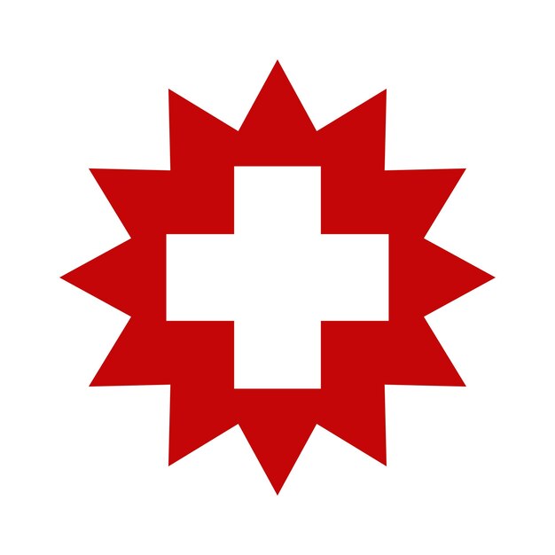 Icono de cruz vectorial sobre fondo blanco