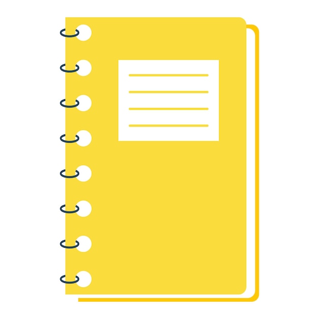 Icono de cuaderno espiral escolar Vector ilustración plana