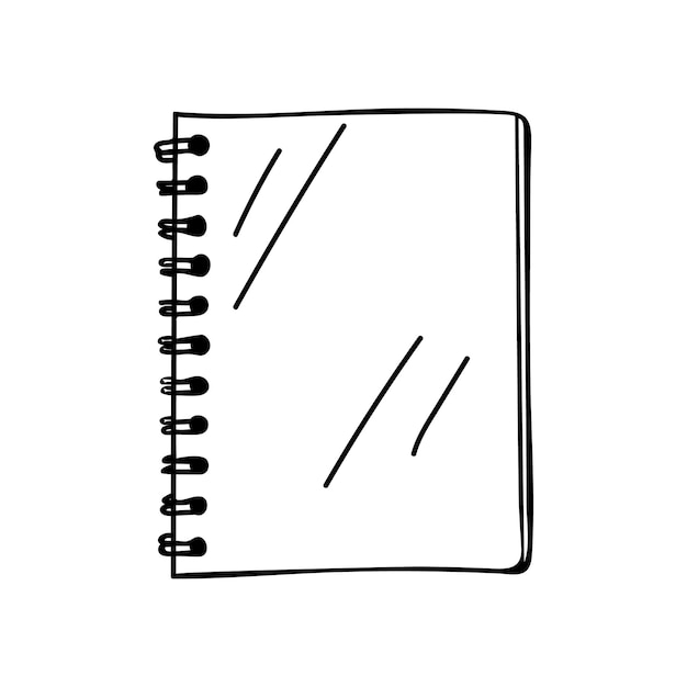 Icono de cuaderno de fideos. Icono de cuaderno dibujado a mano